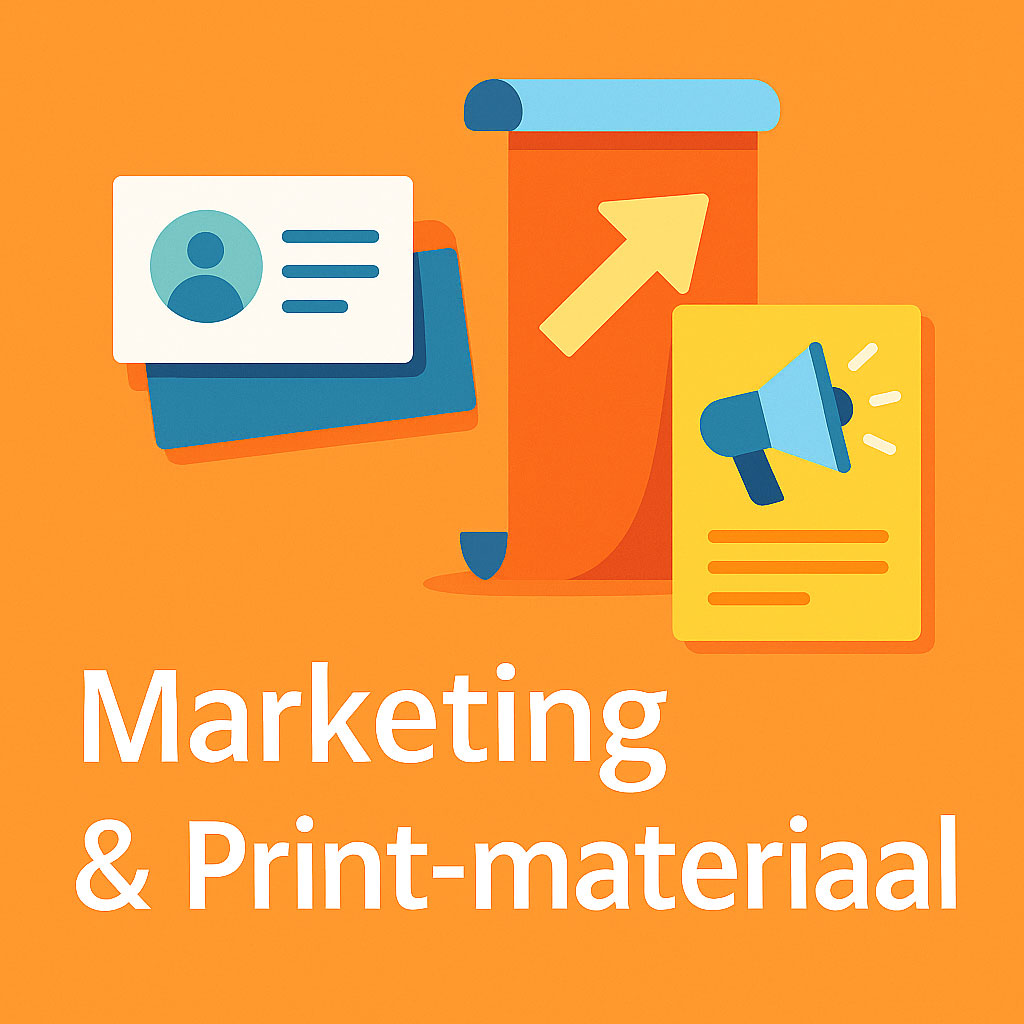 Flyers, visitekaartjes en spandoeken